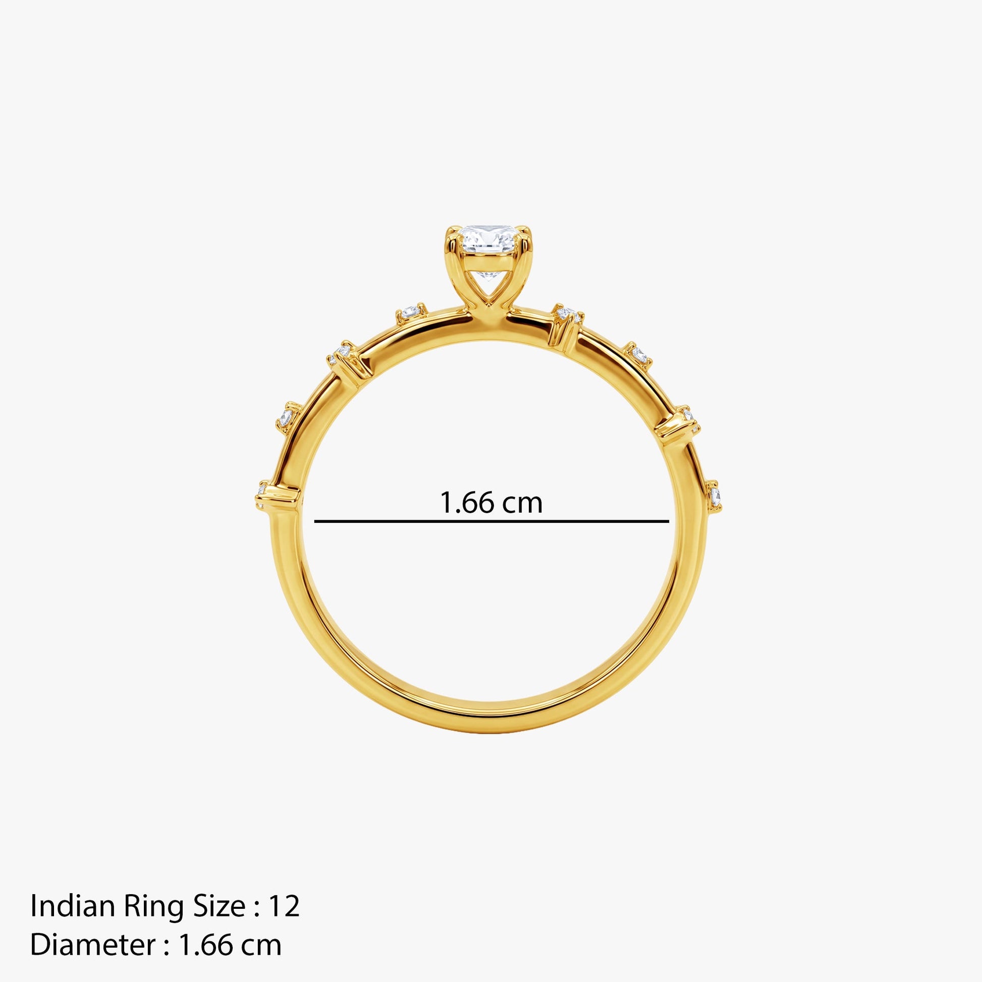 Gold Solstice Whisper Lab Grown Diamond Ring (Size 12)