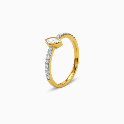 Gold Dainty Marquise Lab Grown Diamond Ring (Size 12)