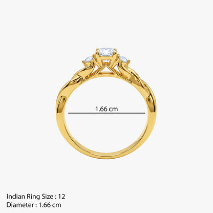 Gold Trinite Eclat Lab Grown Diamond Ring (Size 12)