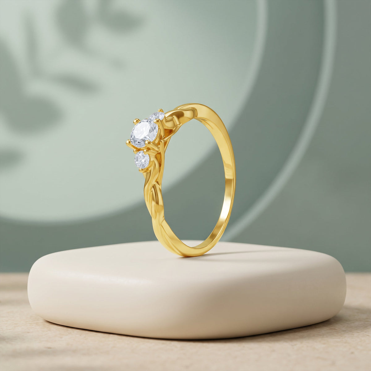 Gold Trinite Eclat Lab Grown Diamond Ring (Size 12)