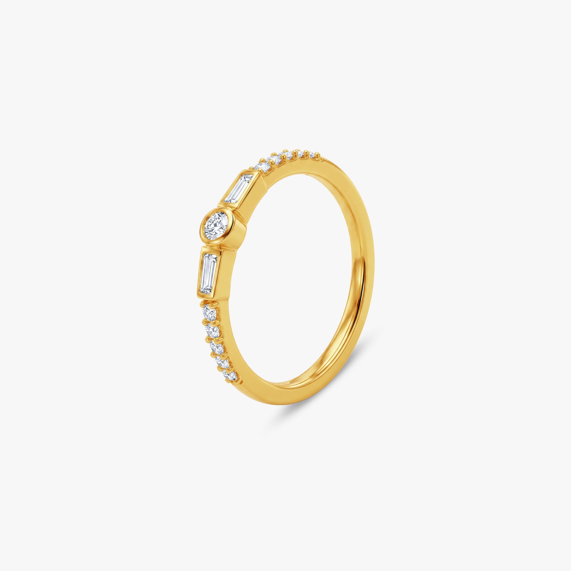 Gold Solstice Frame Lab Grown Diamond Ring (Size 12)