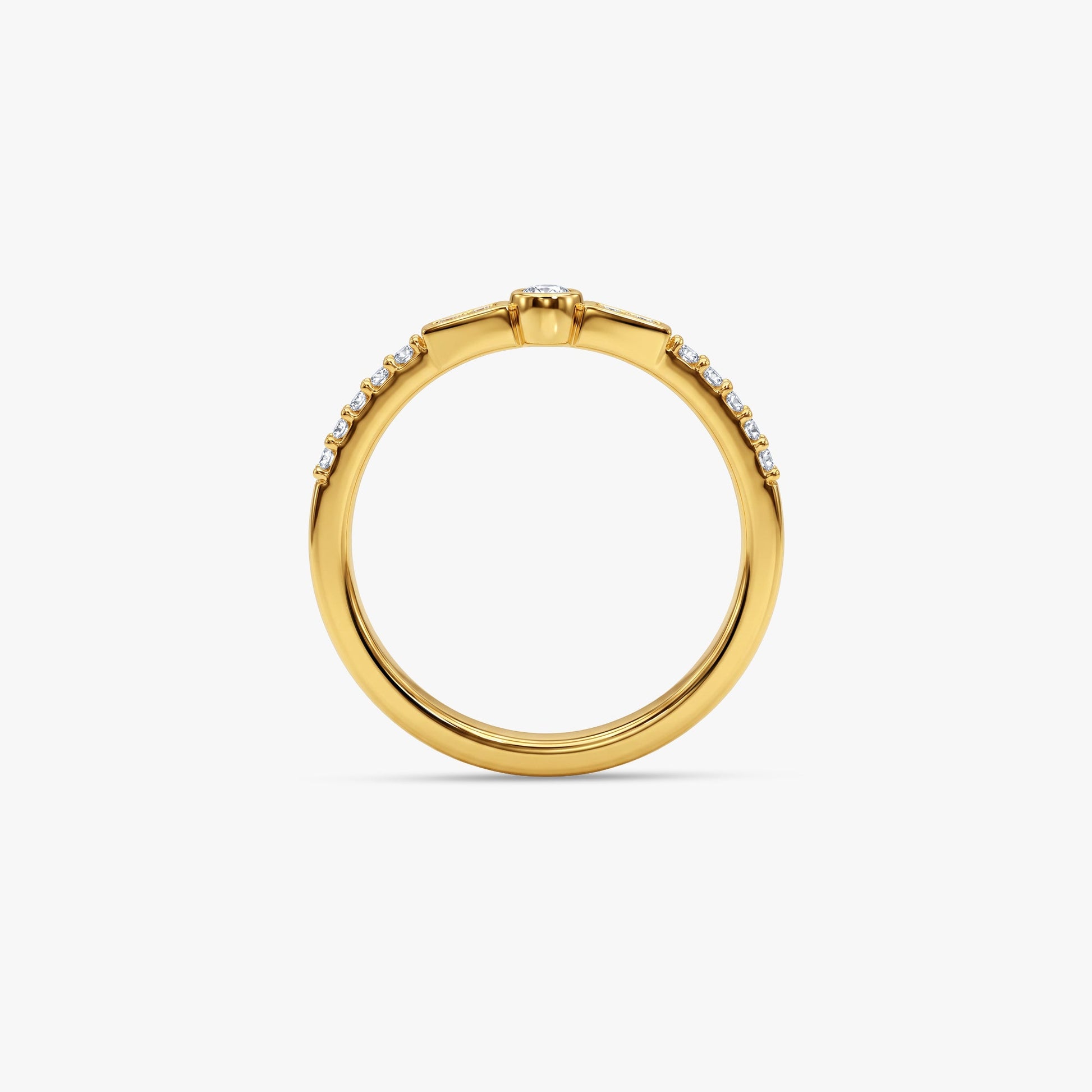 Gold Solstice Frame Lab Grown Diamond Ring (Size 12)