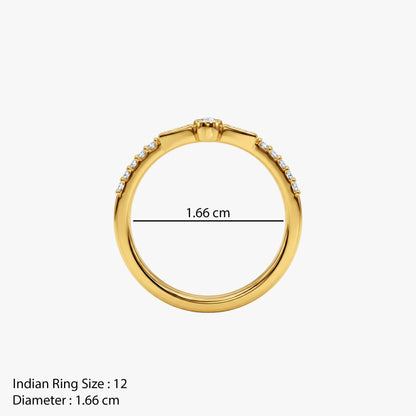 Gold Solstice Frame Lab Grown Diamond Ring (Size 12)