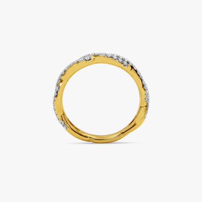 Gold Curved Lab Grown Diamond Ring (Size 12)