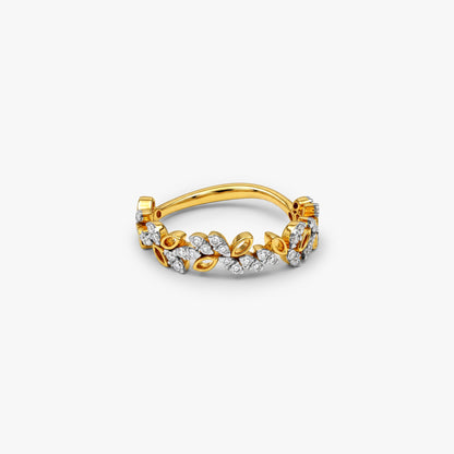 Gold Fine Floret Lab Grown Diamond Ring (Size 12)