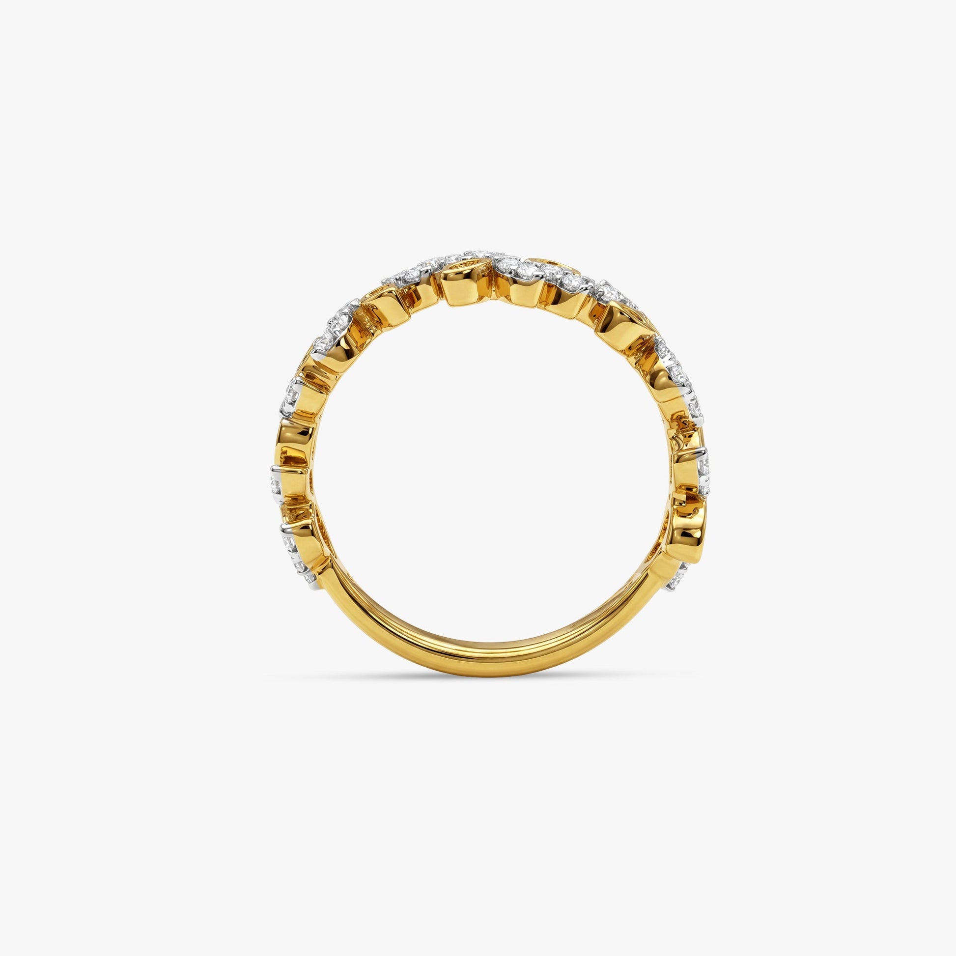 Gold Fine Floret Lab Grown Diamond Ring (Size 12)