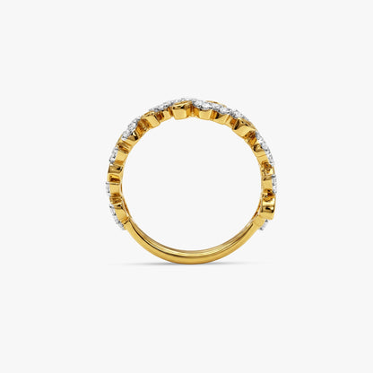 Gold Fine Floret Lab Grown Diamond Ring (Size 12)