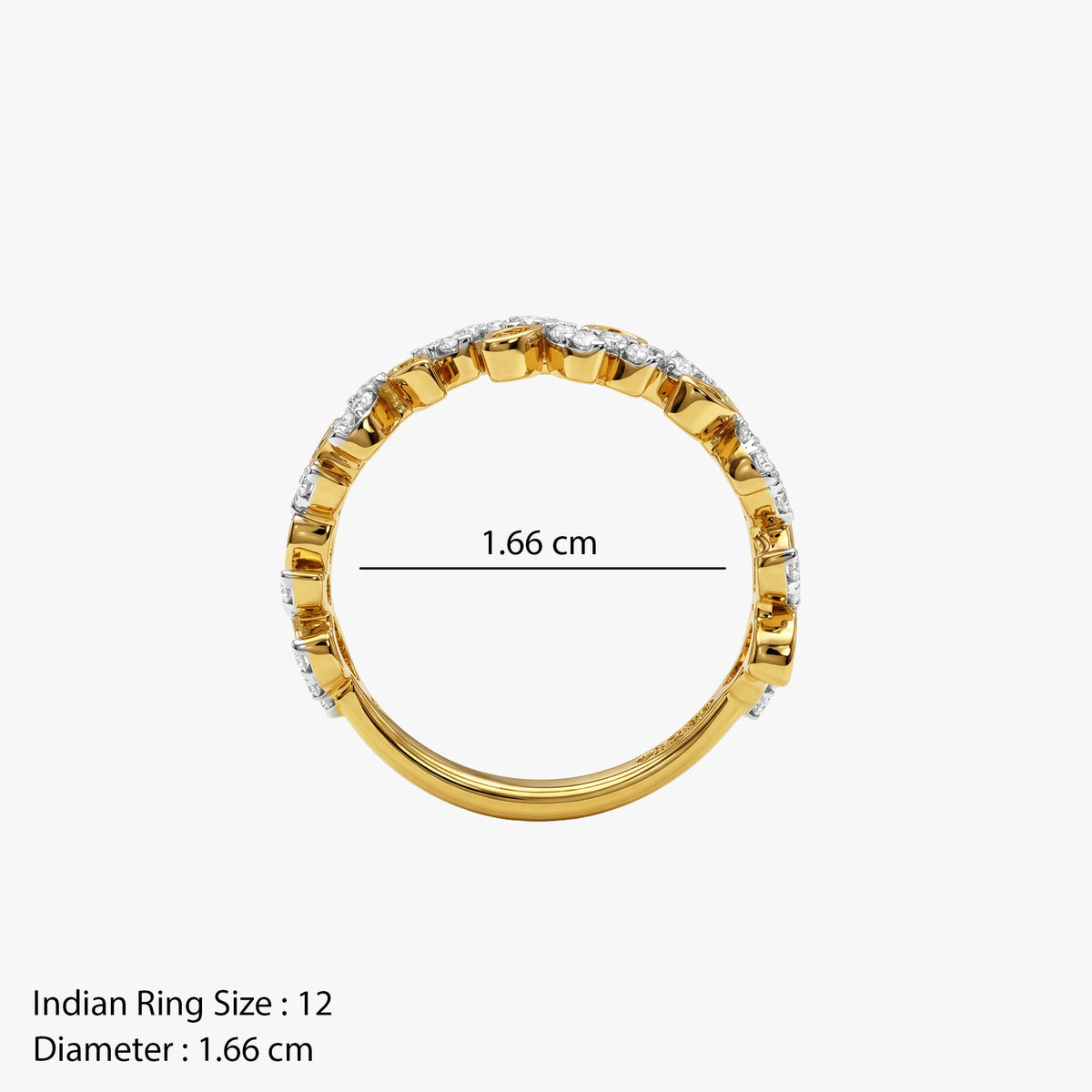 Gold Fine Floret Lab Grown Diamond Ring (Size 12)
