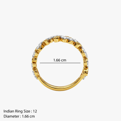 Gold Fine Floret Lab Grown Diamond Ring (Size 12)