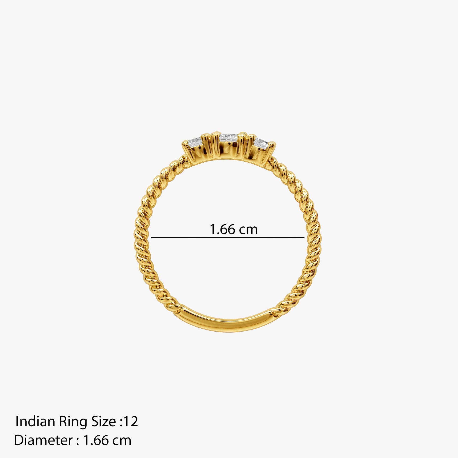 Gold Moonlit Harmony Lab Grown Diamond Ring (Size 12)