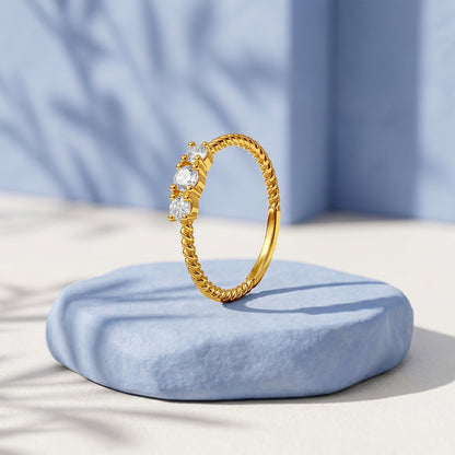Gold Moonlit Harmony Lab Grown Diamond Ring (Size 12)