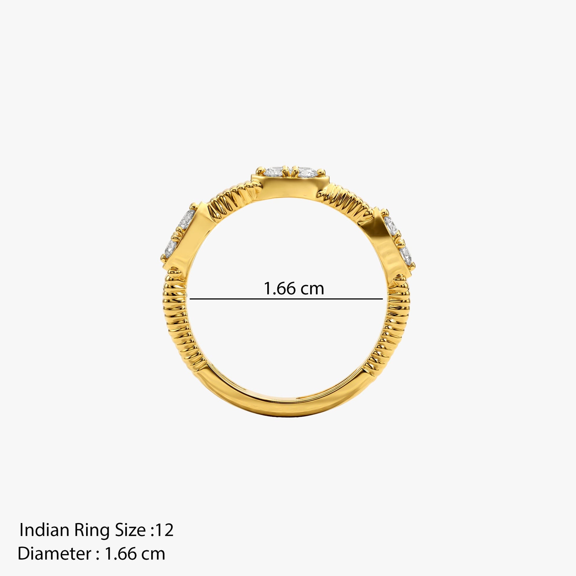 Gold Ethereal Shine Lab Grown Diamond Ring (Size 12)