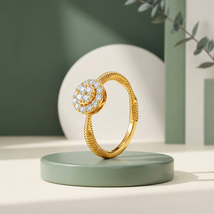 Gold Crowned Radiance Lab Grown Diamond Ring (Size 12)