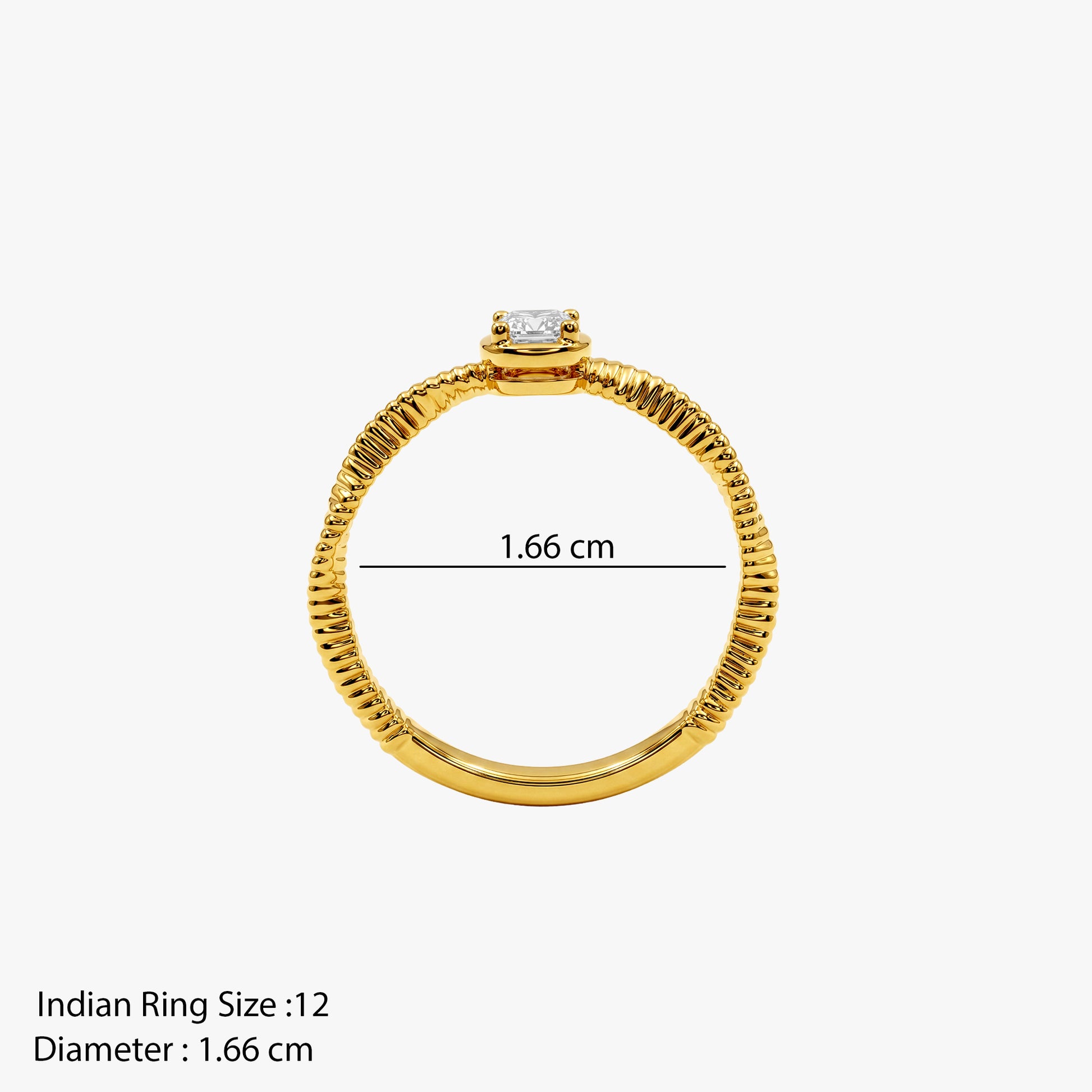 Gold Soleil Whisper Lab Grown Diamond Ring (Size 12)
