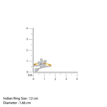 Anushka Sharma Gold Bloom Bold Lab Grown Diamond Ring (Size 12)