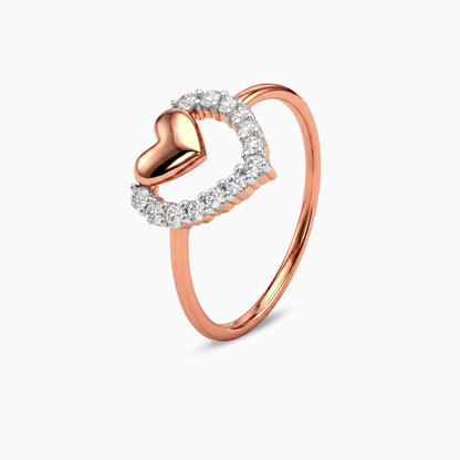 Rose Gold Twinkling Heart Lab Grown Diamond Ring (Size 12)