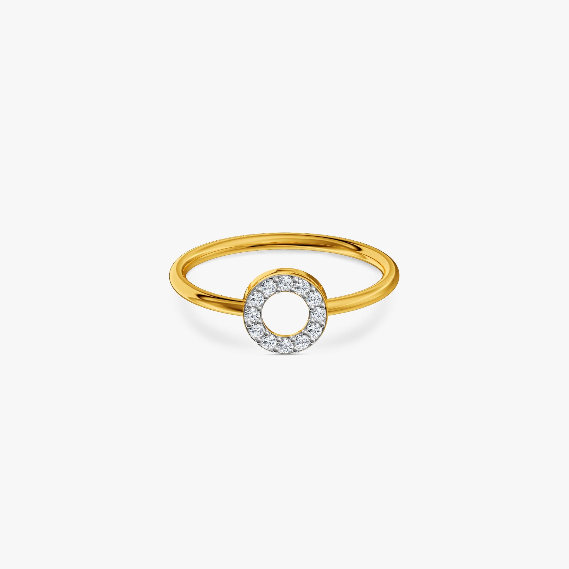 Gold Halo Orbit Lab Grown Diamond Ring (Size 16)