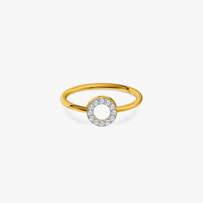 Gold Halo Orbit Lab Grown Diamond Ring (Size 16)