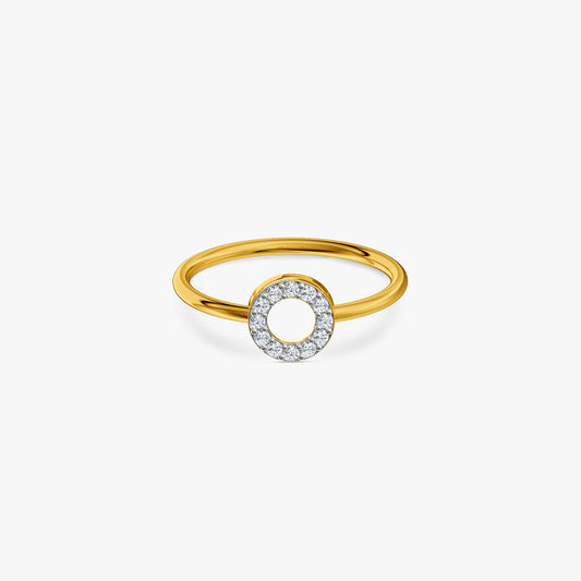 Gold Halo Orbit Lab Grown Diamond Ring (Size 16)
