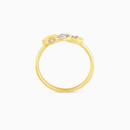 Gold Infinity Heart Diamond Ring