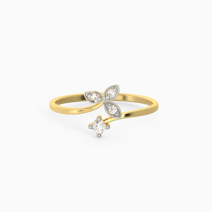 Gold Leaflet Delights Diamond Ring