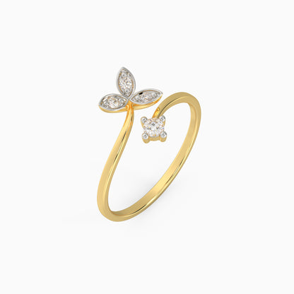 Gold Leaflet Delights Diamond Ring