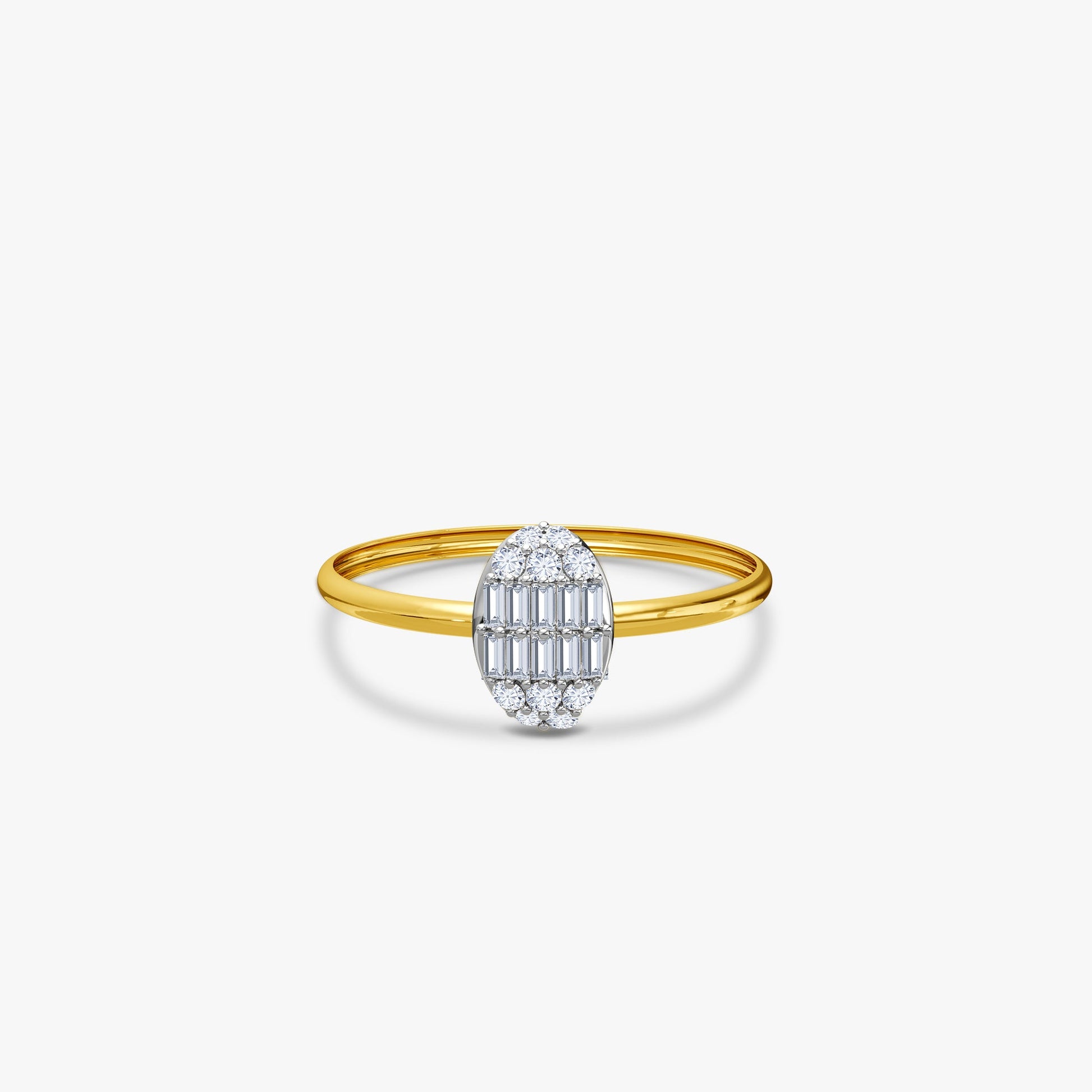 Gold Classy Oval Lab Grown Diamond Ring (Size 12)