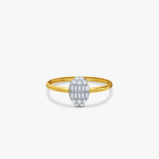 Gold Classy Oval Lab Grown Diamond Ring (Size 12)