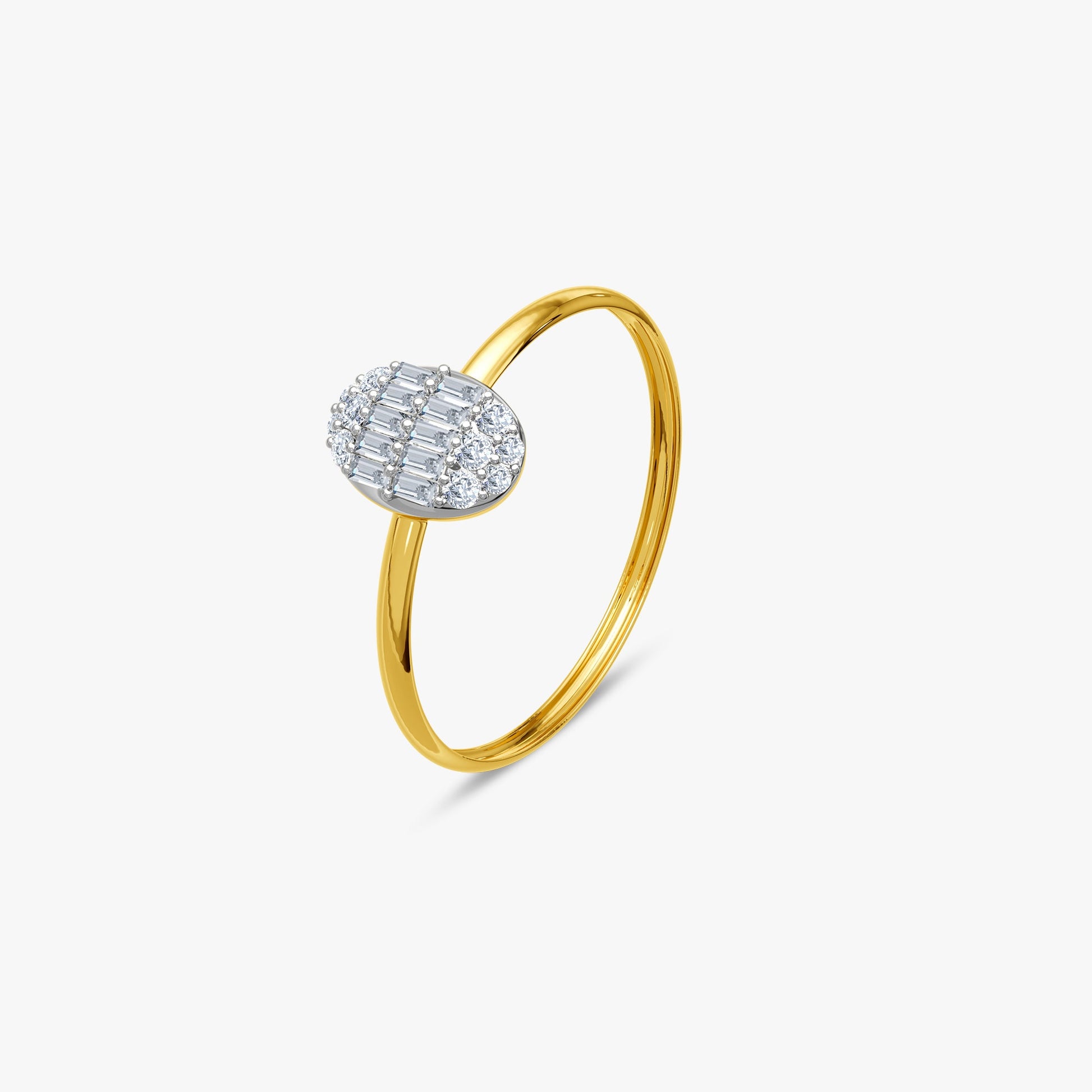 Gold Classy Oval Lab Grown Diamond Ring (Size 12)