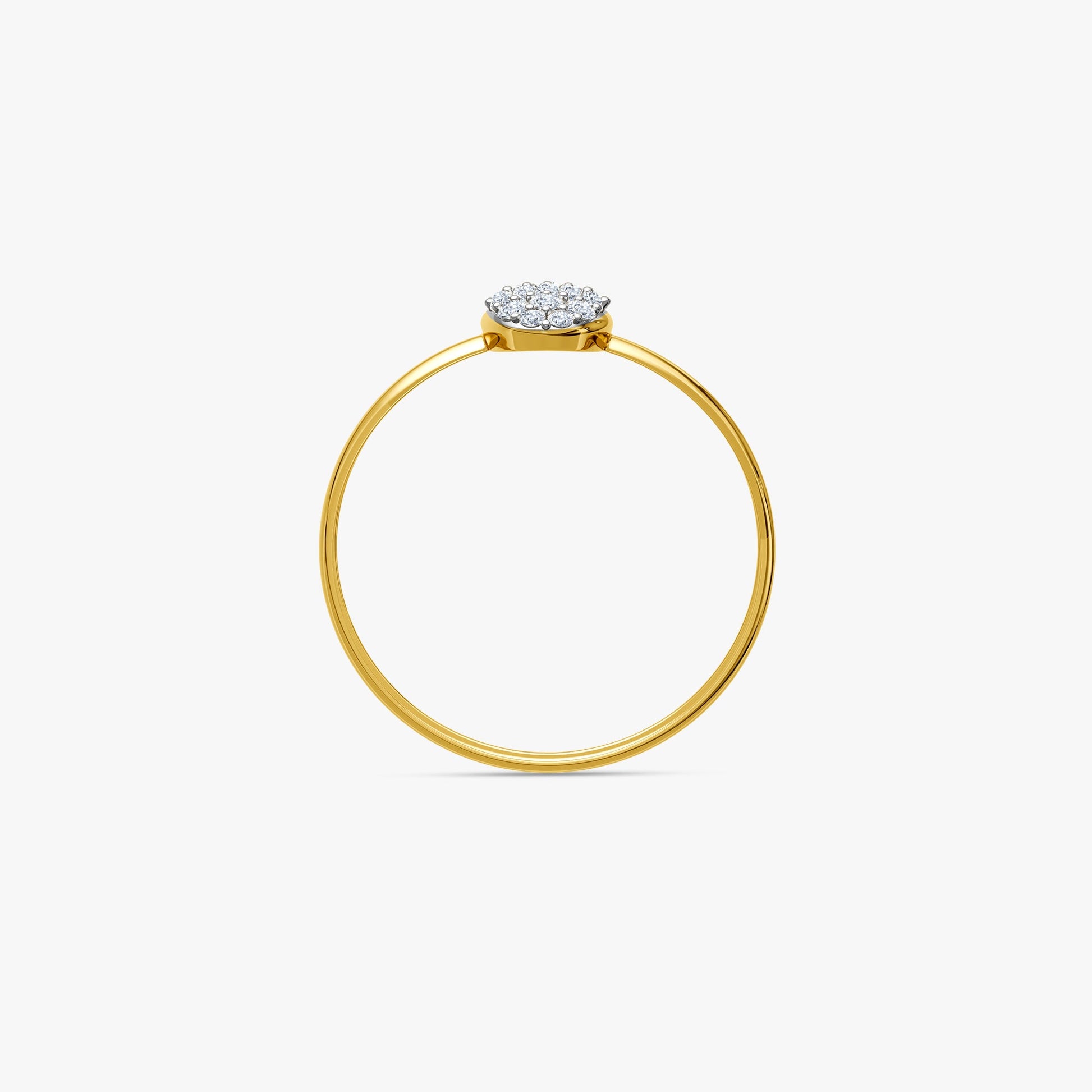 Gold Classy Oval Lab Grown Diamond Ring (Size 12)