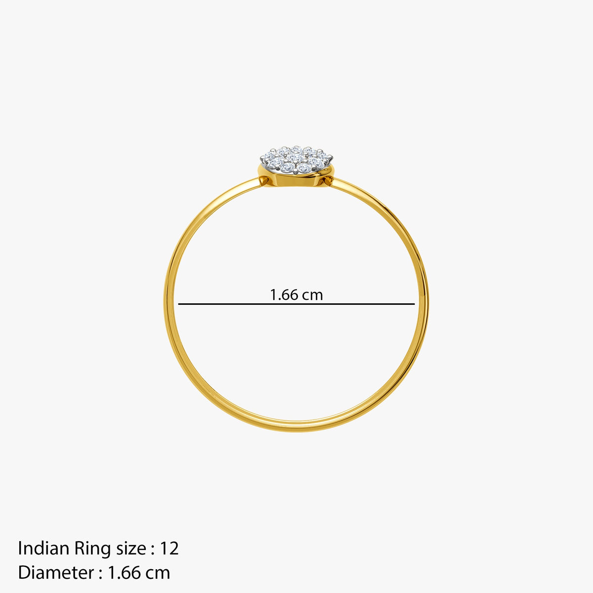 Gold Classy Oval Lab Grown Diamond Ring (Size 12)