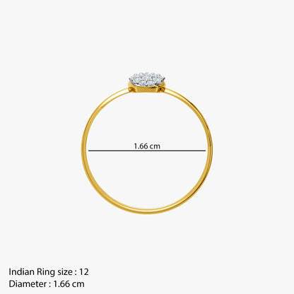 Gold Classy Oval Lab Grown Diamond Ring (Size 12)