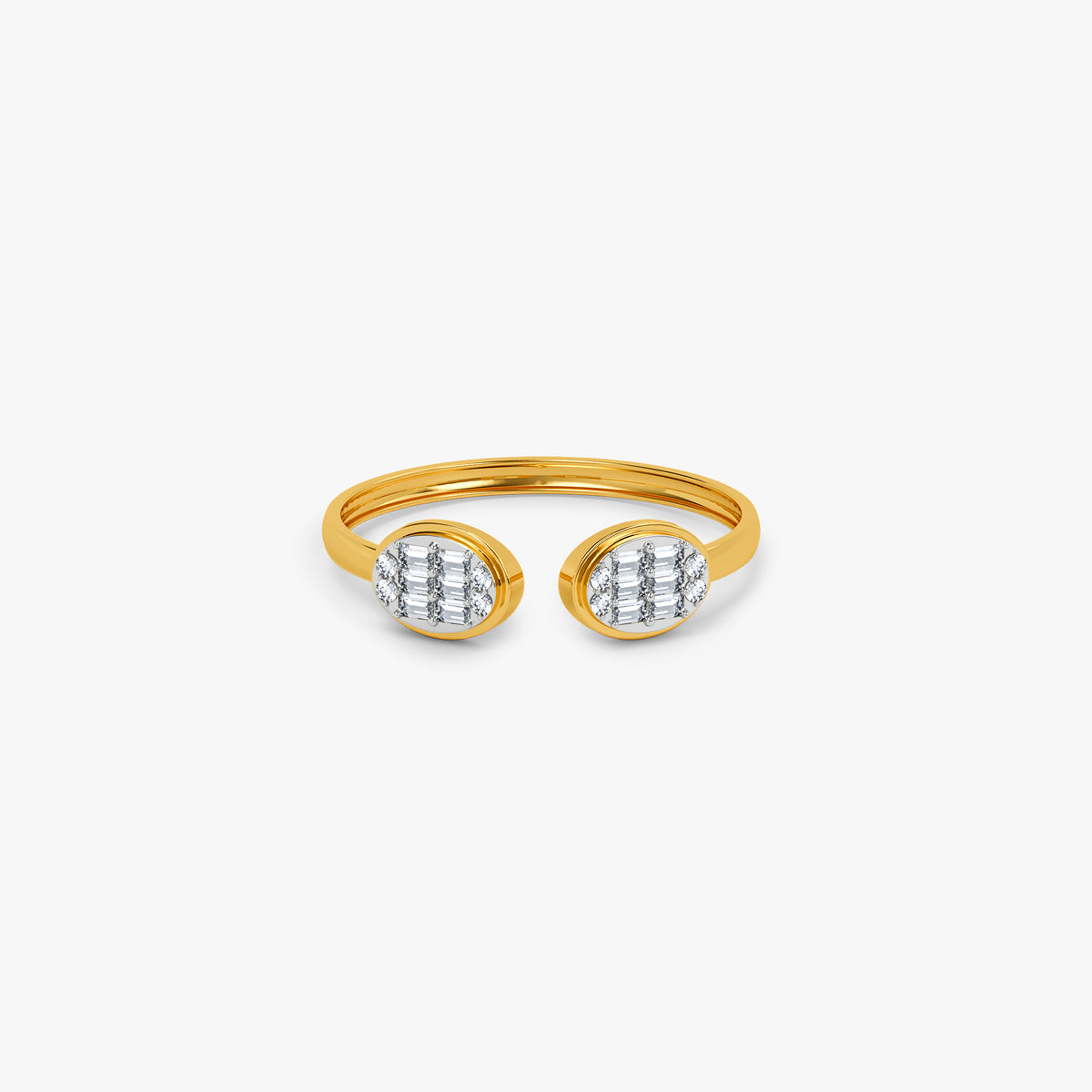 Gold Glossy Oval Lab Grown Diamond Ring (Size 12)