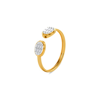 Gold Glossy Oval Lab Grown Diamond Ring (Size 12)