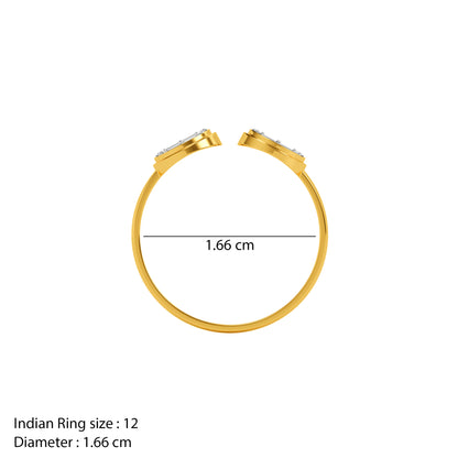 Gold Glossy Oval Lab Grown Diamond Ring (Size 12)