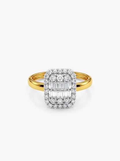 Gold Celeste Grid Lab Grown Diamond Ring (Size 12)