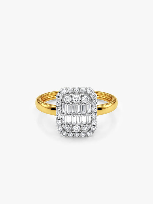 Gold Celeste Grid Lab Grown Diamond Ring (Size 12)