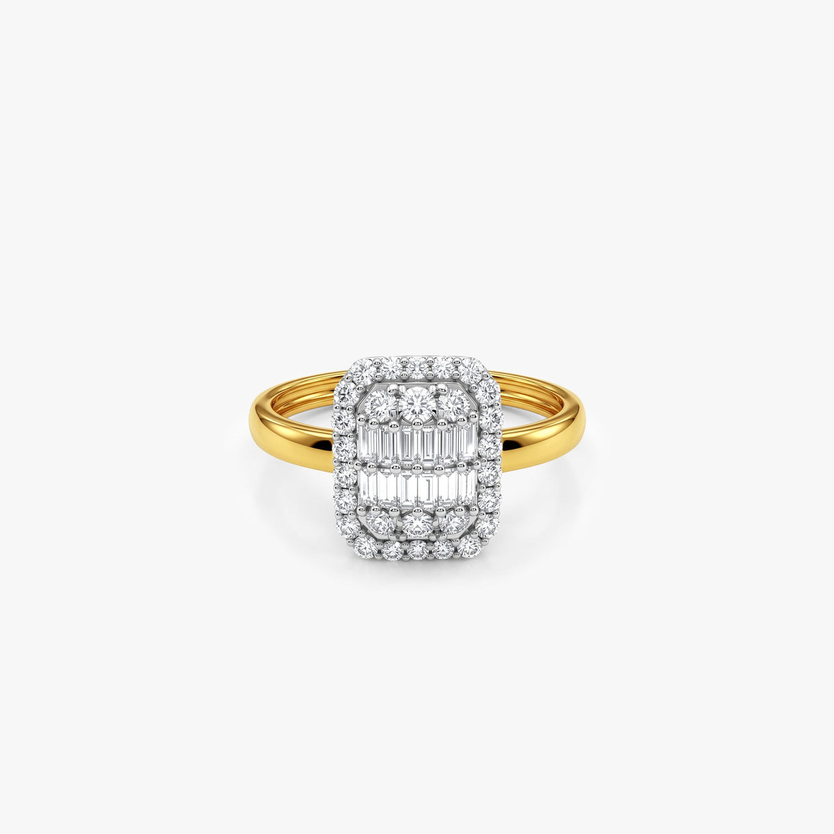Gold Celeste Grid Lab Grown Diamond Ring (Size 12)