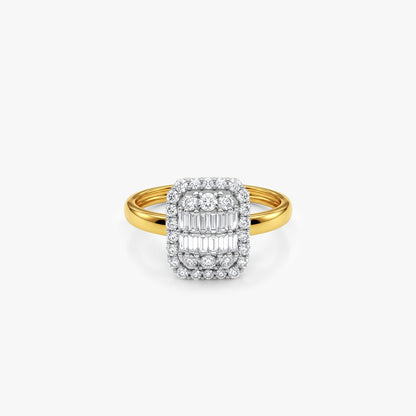 Gold Celeste Grid Lab Grown Diamond Ring (Size 12)