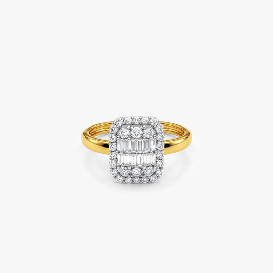 Gold Celeste Grid Lab Grown Diamond Ring (Size 12)