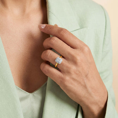 Gold Celeste Grid Lab Grown Diamond Ring (Size 12)