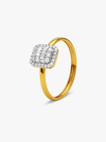 Gold Celeste Grid Lab Grown Diamond Ring (Size 12)