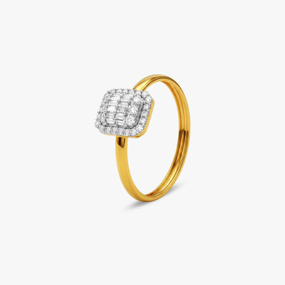 Gold Celeste Grid Lab Grown Diamond Ring (Size 12)