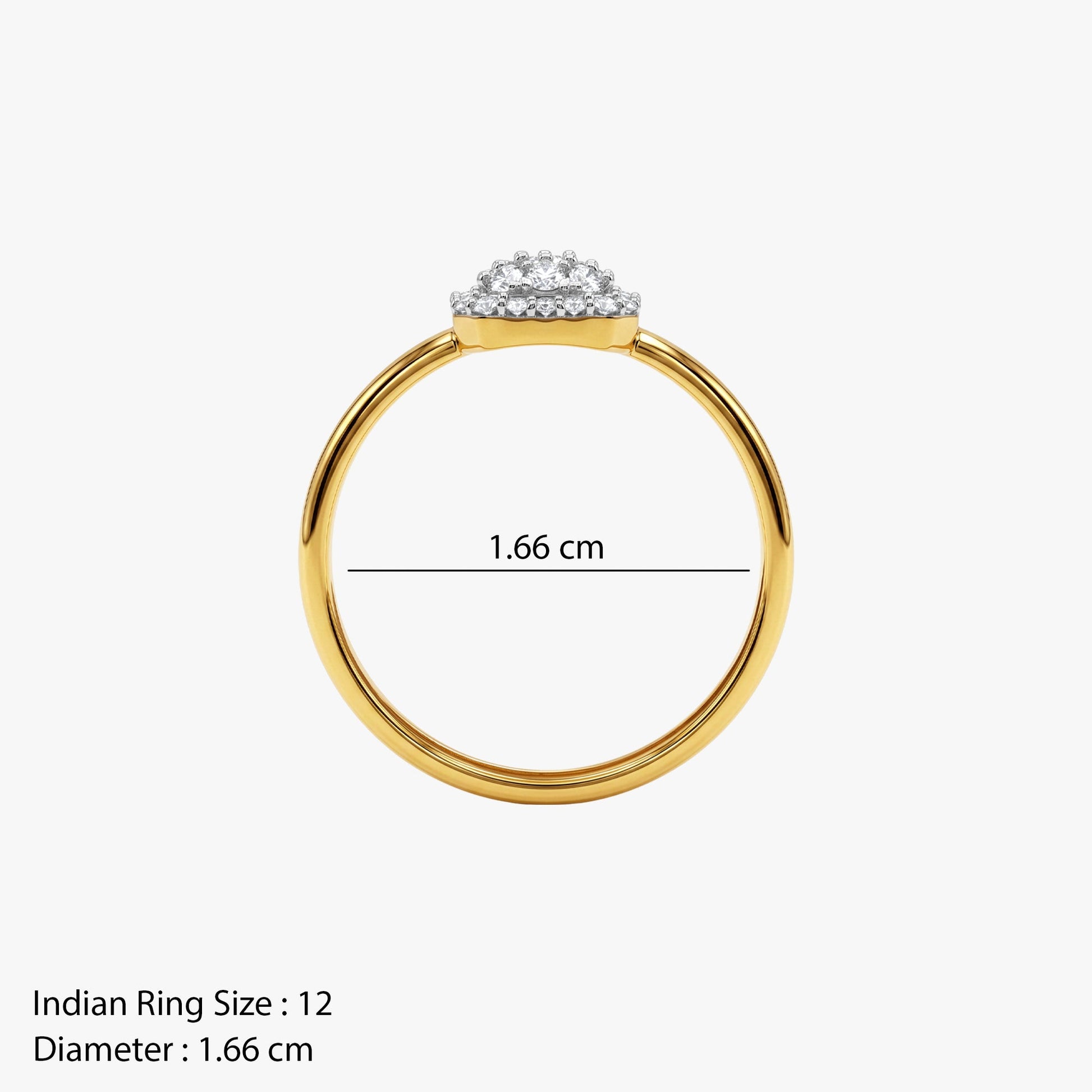 Gold Celeste Grid Lab Grown Diamond Ring (Size 12)