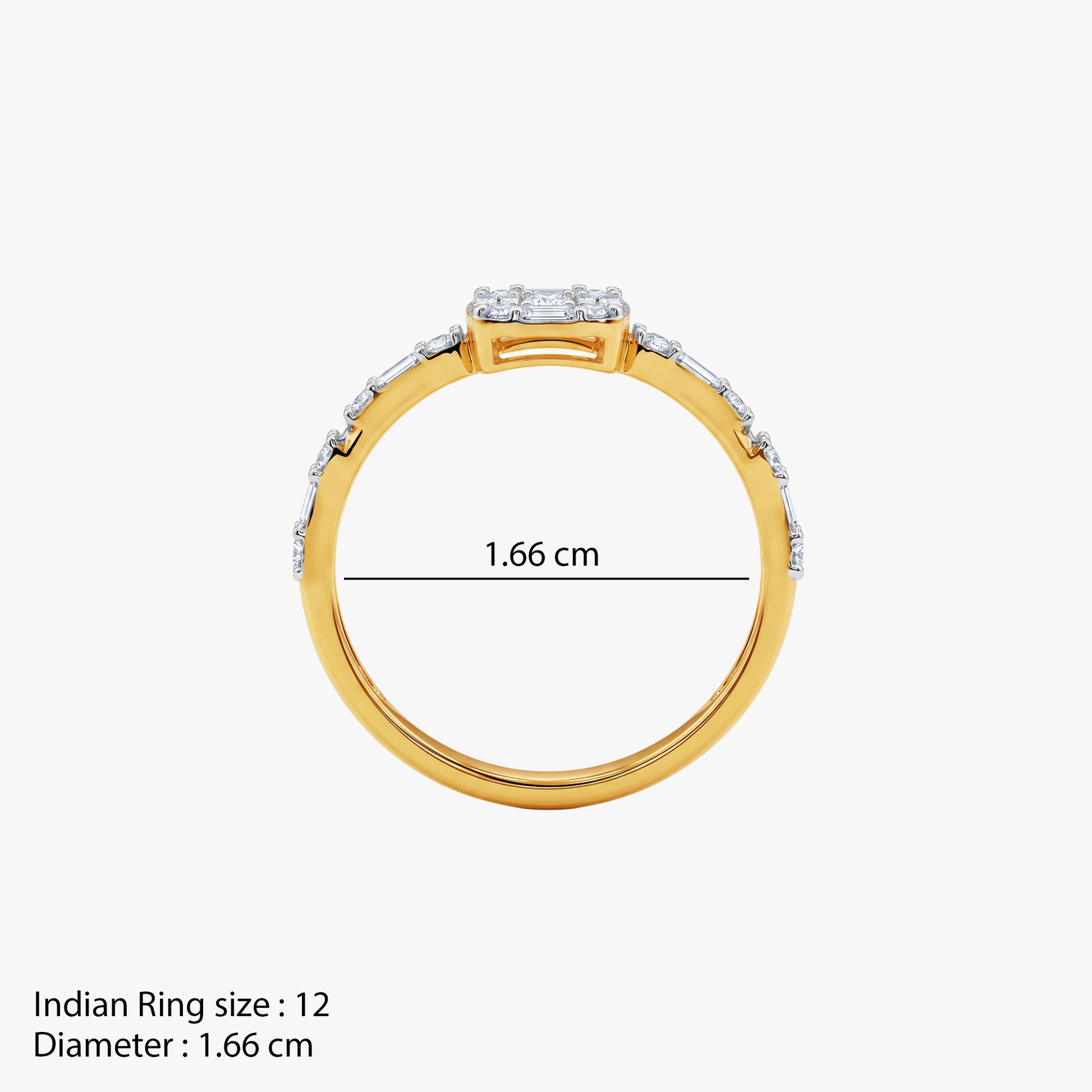 Gold Vertex Glow Lab Grown Diamond Ring (Size 12)