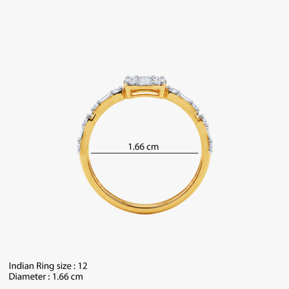 Gold Vertex Glow Lab Grown Diamond Ring (Size 12)