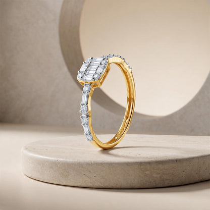 Gold Vertex Glow Lab Grown Diamond Ring (Size 12)