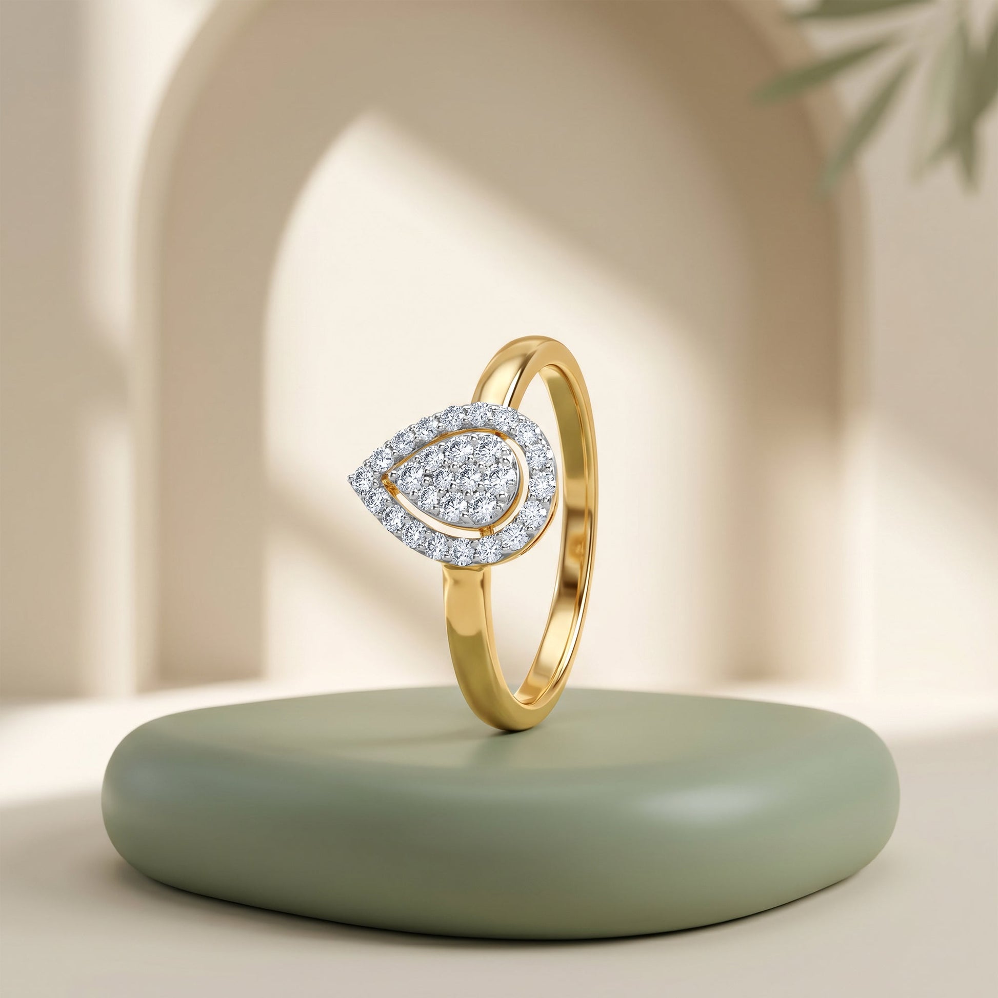 Gold Leafy Drip Lab Grown Diamond Ring (Size 12)