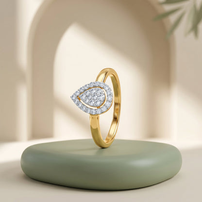Gold Leafy Drip Lab Grown Diamond Ring (Size 12)
