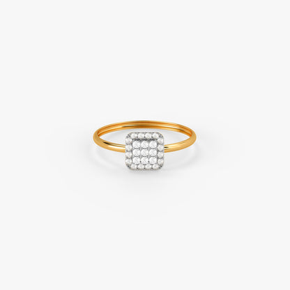 Gold Pretty Cube Lab Grown Diamond Ring (Size 12)